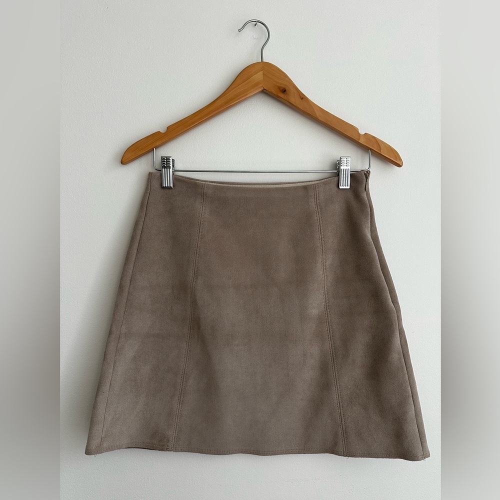 Aritzia Tan Suede Skirt